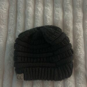 C.C Kids Charcoal Ribbed Beanie